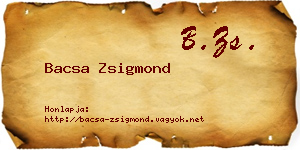 Bacsa Zsigmond névjegykártya